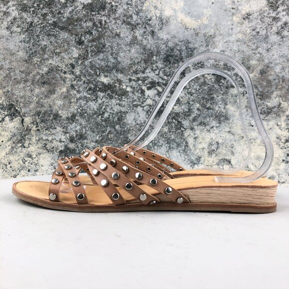 Dolce Vita Women's Size 9** Pinta Cafe Brown Studded Strappy Flats Sandals - Picture 5 of 11